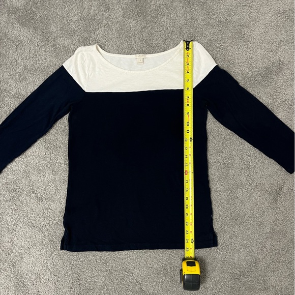 J Crew Color Block Tee - Navy / Off White Size Small - Picture 5 of 6